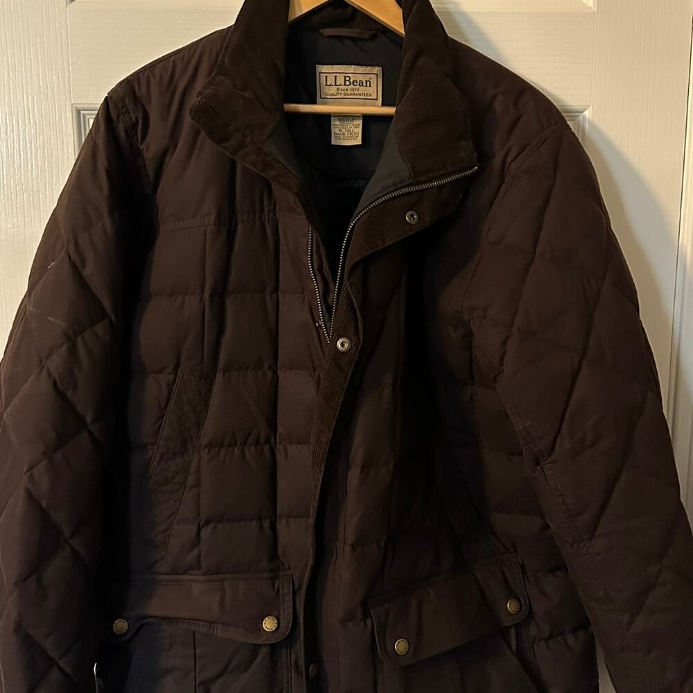 Men's L.L.Bean Upcountry Waxed-Cotton Down Jacket, Tall